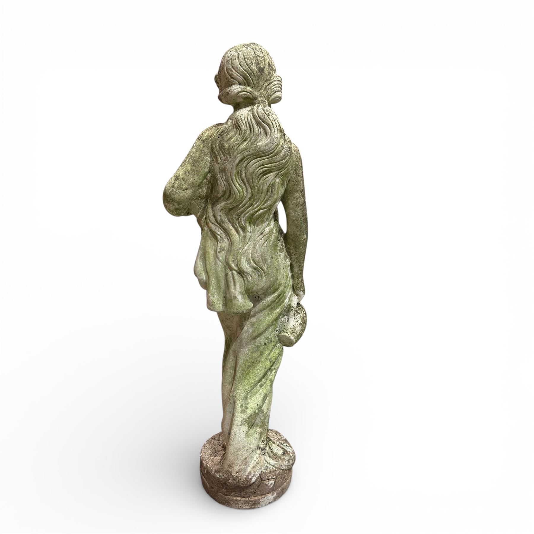 Cast stone classical figure of a water carrier