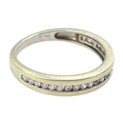 9ct white gold channel set cubic zirconia three quarter eternity ring