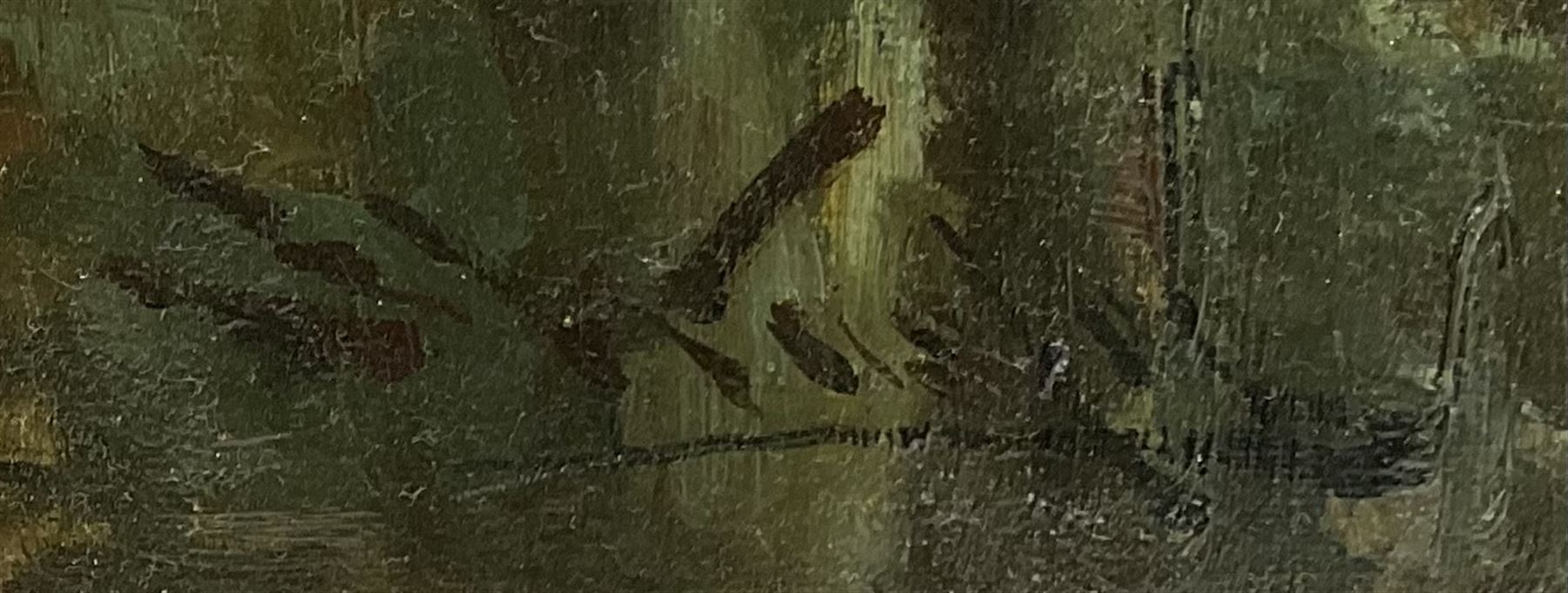 Stephen Frank Wasley (British 1848-1934): Busy Canal Scene Rouen, oil on canvas signed 75cm x 50cm