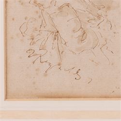 Follower of Joshua Reynolds (British 1723-1792): Studies of Young Women, set of four pen ink and colour wash drawings bearing signature and dated 1759, 20cm x 13cm - 15cm x 9cm (4)