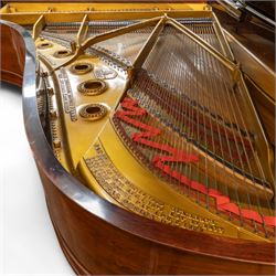Steinway & Son, New York & Hamburg- Model B, overstrung Drawing Room Grand Piano in a rosewood case, Serial No 87297 (1896/7), with 85 ivory covered and ebony keys A0-A7(7 octaves) with an adjustable fretted music desk, brass fittings and pedals, Steinway “Fireplug” straight columnar and fluted legs with roller castors and conforming lyre, duplex stringing with agraffs, bass strings copper wound with a steel core, steel tuning pins, original Steinway action, hammers, keys, felts, and dampers, with una-corda, sostenuto and sustain pedals, Overstrung iron frame detailing numerous Steinway patents, awards, and features. Tuned to Concert pitch (A=440). 
With an adjustable single stool. 

This item has been registered for sale under Section 10 of the APHA Ivory Act HLB1KY67