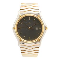 Ebel Sport Classic Wave stainless steel wristwatch, Ref. 183903, grey dial with baton hour...