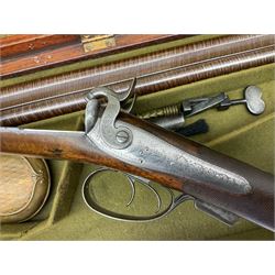 William Ling of London 15-bore double barrel side-by-side percussion shotgun, No.168, the 74cm (29
