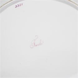 Set of five Derby plates with painted landscapes by Henry Lark Pratt, within gilt detailed swept boarders, the scenes comprising 'Brougham Castle - Northumberland' 'Eglinton Castle' 'Tivoli' and 'Blickling - Norfolk', with painted titles to base, pattern no. 3351 (5)