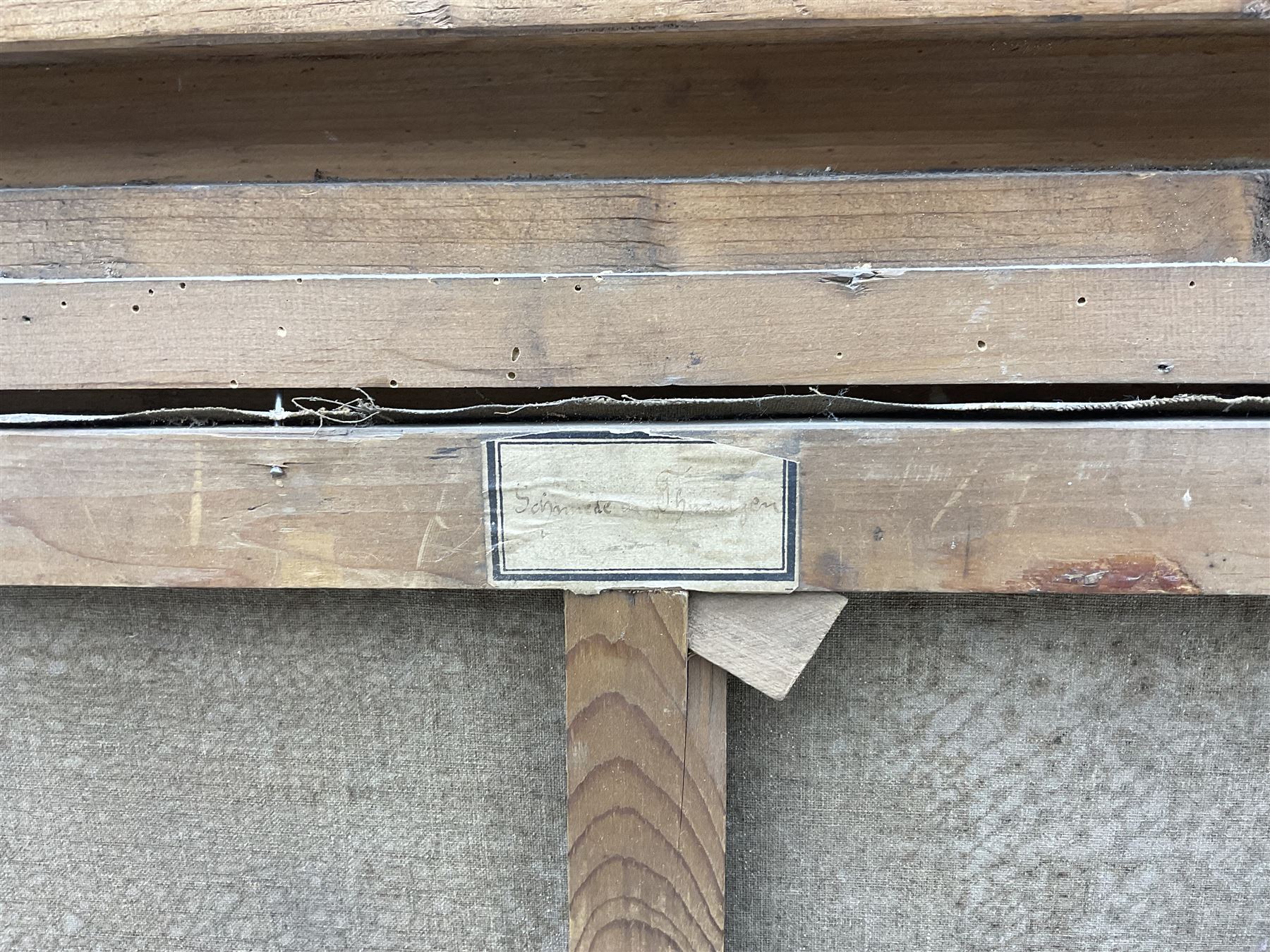 A Wilkow (Polish 19th/20th Century) Blacksmith's Workshop in a Winter Landscape, oil on canvas signed 71cm x 97cm in heavy ornate plaster gilt frame