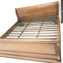 French mahogany 6' Super King sleigh bed, W199cm, H99cm, L220cm