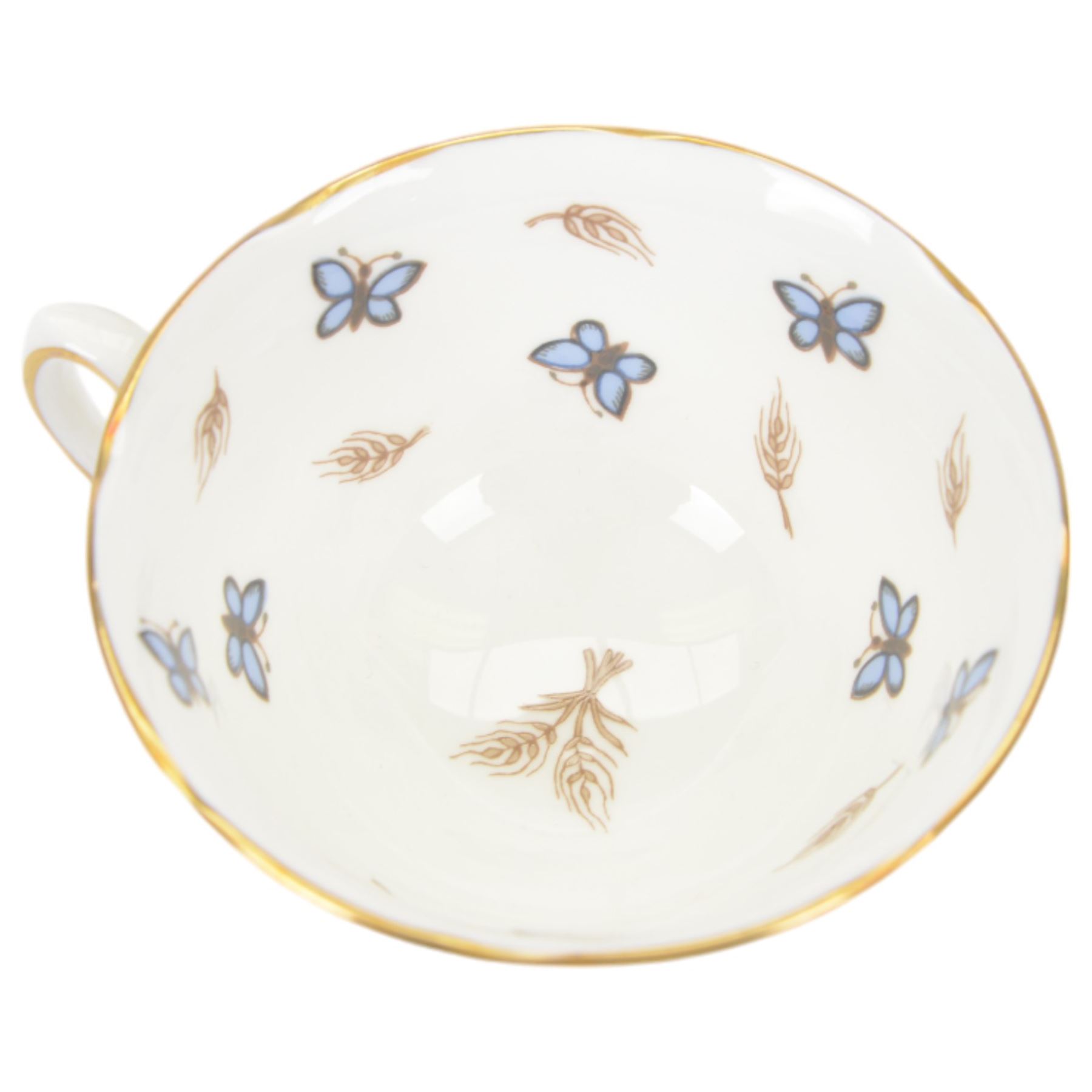 Royal Grafton Butterfly pattern tea and dinner wares for six, 
 comprising dinner plates, teacups and saucers, side plates and dessert plates, designed by The David Linley Co for Mappin & Webb