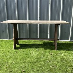 Teak garden table stretcher base - THIS LOT IS TO BE COLLECTED BY APPOINTMENT FROM DUGGLEBY STORAGE, GREAT HILL, EASTFIELD, SCARBOROUGH, YO11 3TX