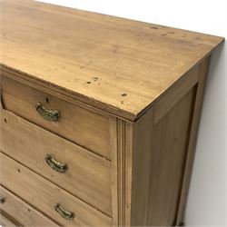 *Late Victorian walnut chest fitted with two short and three long drawers, W104cm, H100cm, D49cm