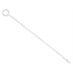 18ct white gold round brilliant cut diamond bracelet, with diamond set circular clasp, total diamond weight 2.00 carat