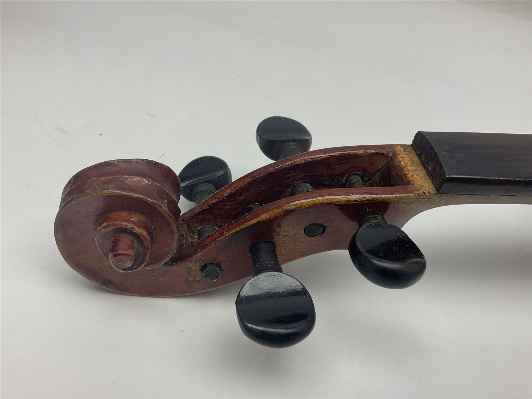 Saxony violin c1900 with 36cm two-piece maple back and ribs and spruce top; bears label 'Antonius Stradivarius Cremonensis Faciebat Anno 17**' L59cm overall; in carrying case