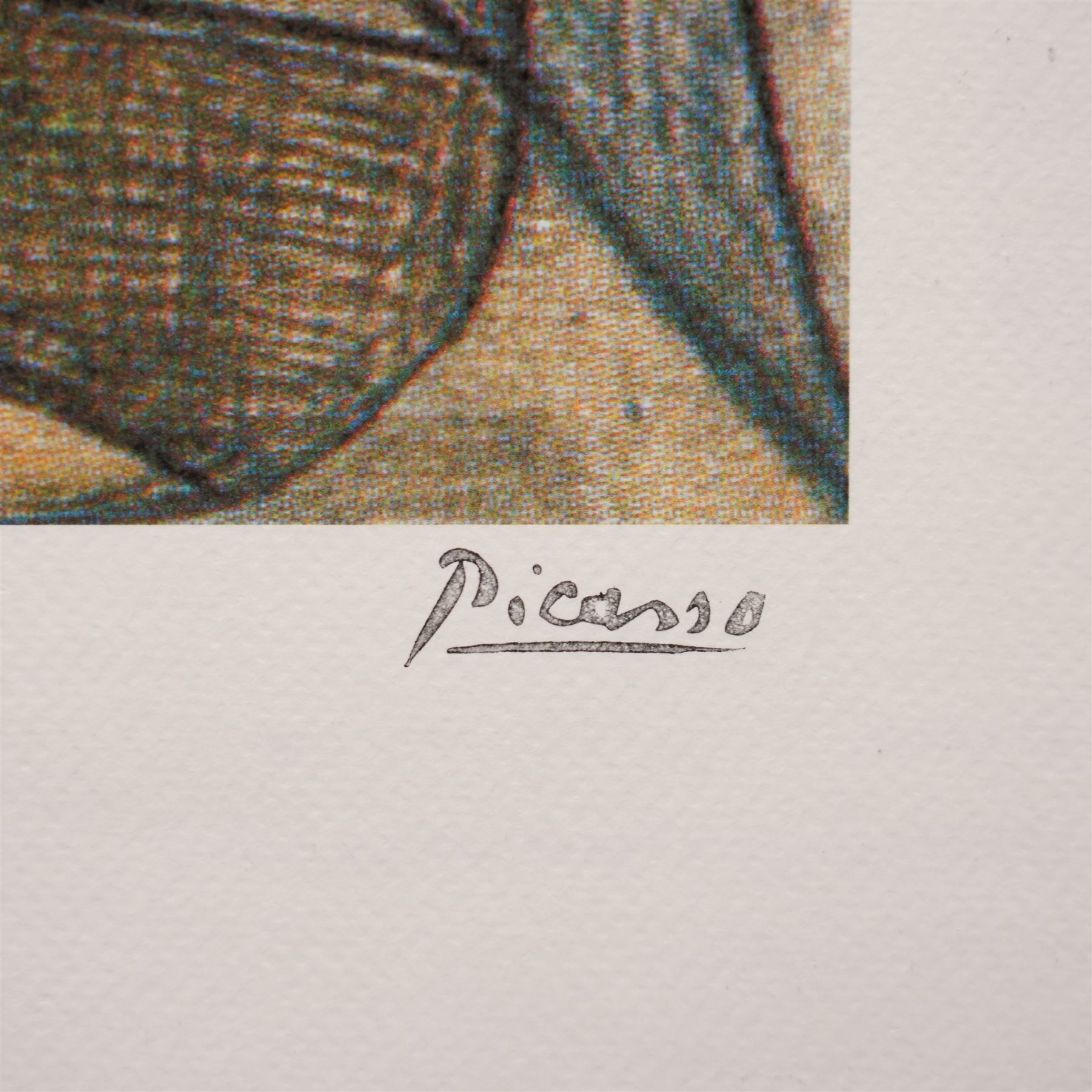 After Pablo Picasso (Spanish 1881-1973): Woman with Joined Hands, limited edition lithograph numbered 131/200 in pencil, with facsimile signature and blindstamp 70cm x 50cm (unframed)