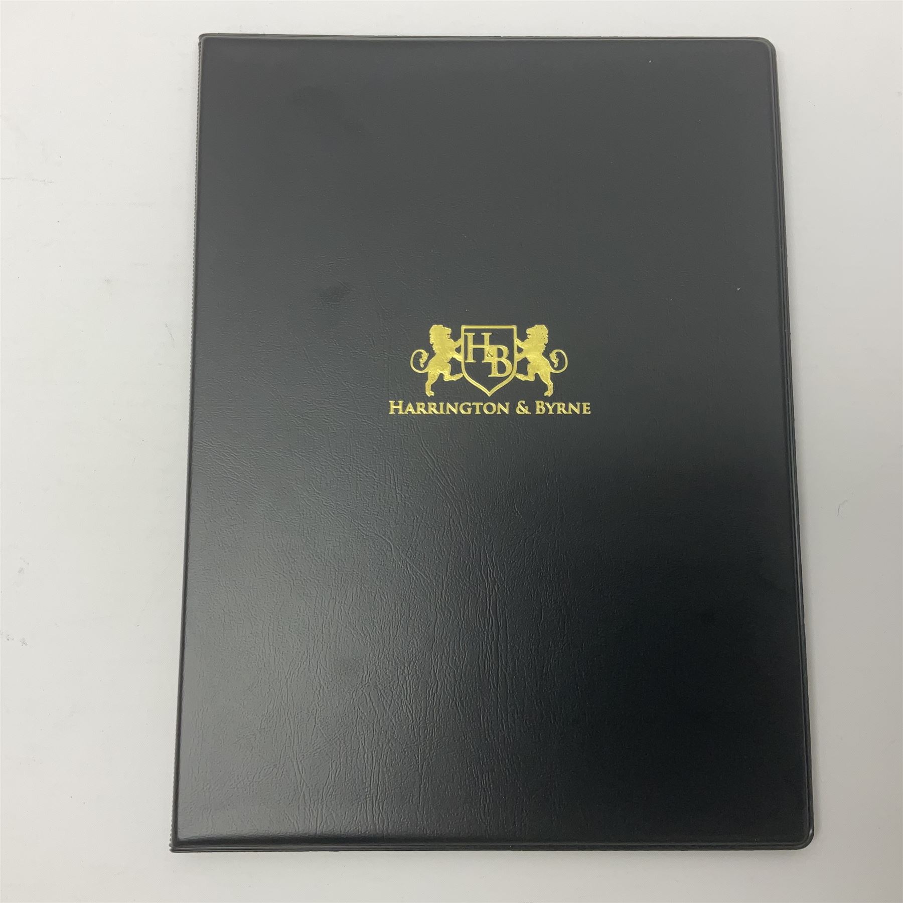 Great Britain King Edward VII one pound green stamp, two shillings sixpence purple, five shillings red, ten shillings blue etc, forming 'The United Kingdom King Edward VII Complete Stamp Collection', all used, previously mounted, housed in a Harrington and Byre folder