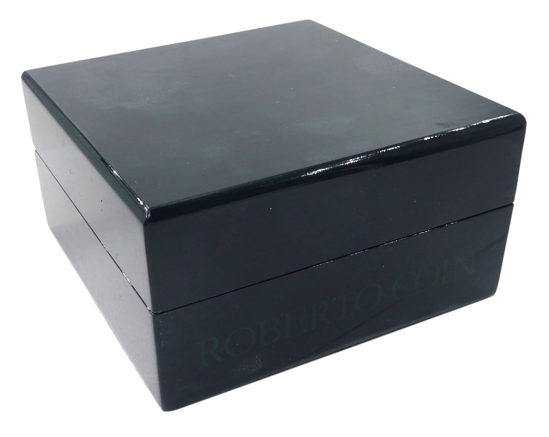 Roberto Coin 'Parisienne' 18ct gold three row round brilliant cut diamond bangle, with a signature round cut ruby to the underside and ruby set clasp, Birmingham 2006, boxed