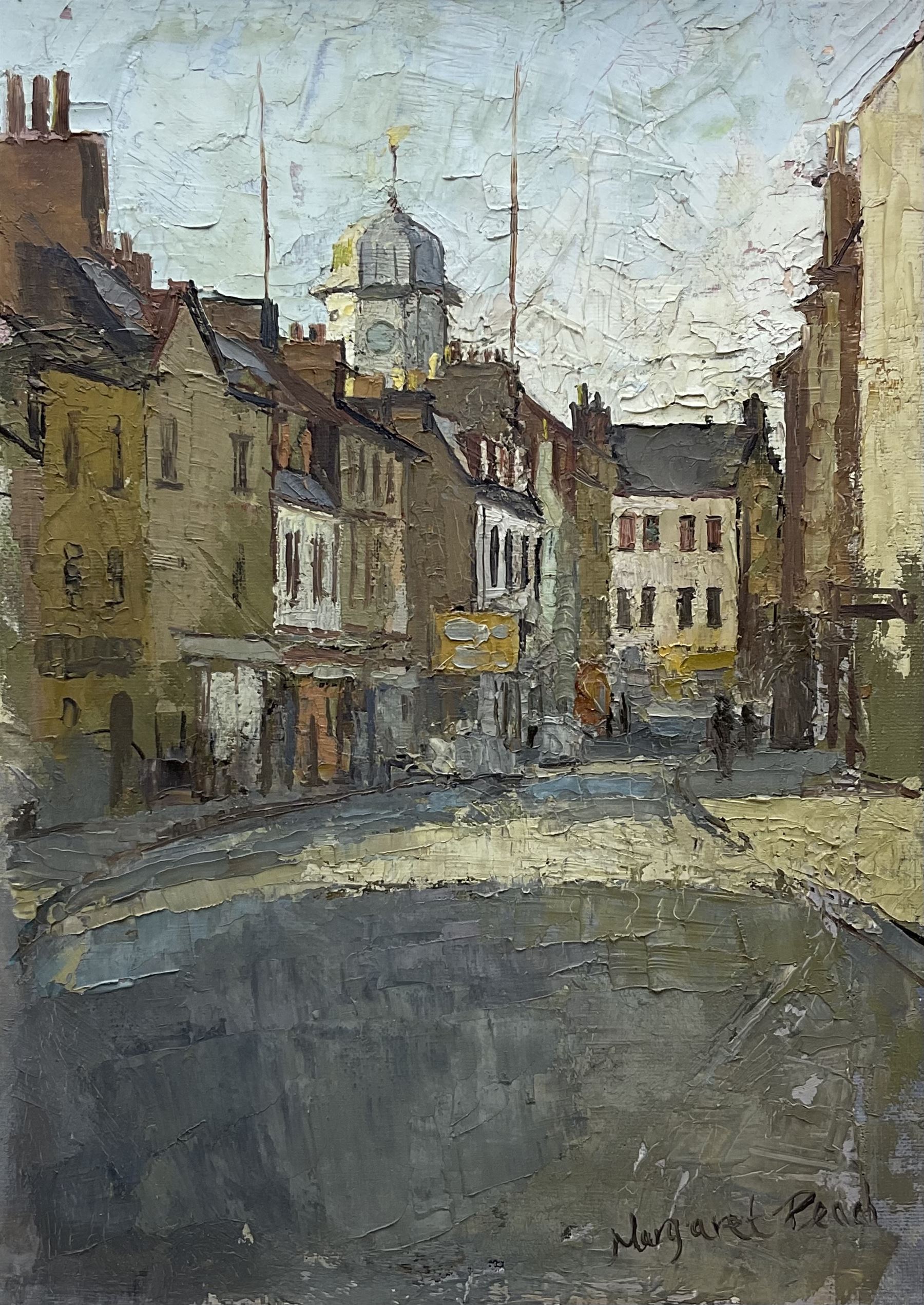 Margaret Peach (British 20th century): Street Scene, oil on canvas signed 34cm x 25cm