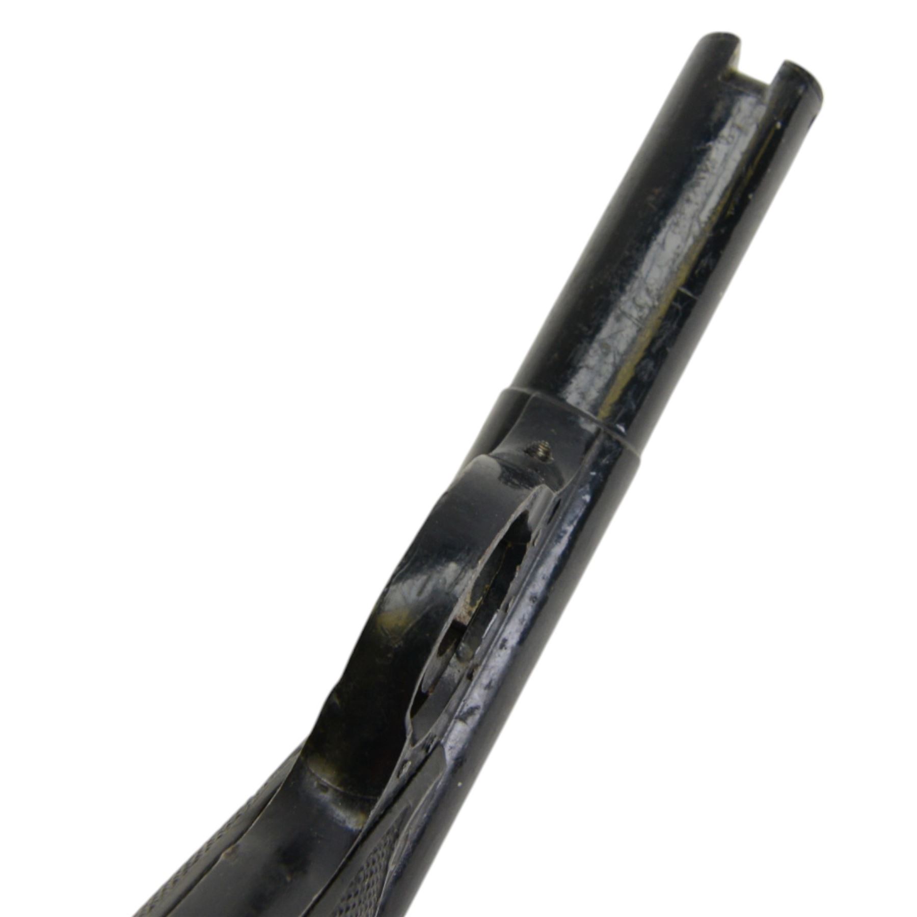 Webley Premier .22 air pistol, batch 947, Series E with 5 pin trigger block, the air chamber marked Webley & Scott Ltd, Webley Premier, Made in England, with checkered grip, H14cm, L19cm