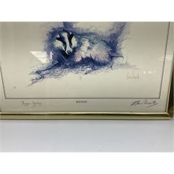 After Ben Maile (British 1922-2017); 'Badger', colour print signed in pencil, together with three prints (4)