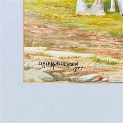 Dorothy Margaret Alderson (British 1900-1992) and Elizabeth Mary Alderson (British 1900-1988): Three Shire Horses, watercolour signed and dated 1977, 36cm x 54cm 