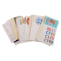 Great British and World stamps, including Isle of Man covers, other first day covers, State of Qatar stamps, etc, in two boxes