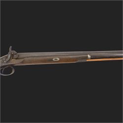 19th century percussion musket, the 76cm barrel with ramrod under, full walnut stock, overall L116cm
Sold as an exempt item under Section 58 (2) of the 1968 Firearms Act, to be held as a curiosity or ornament