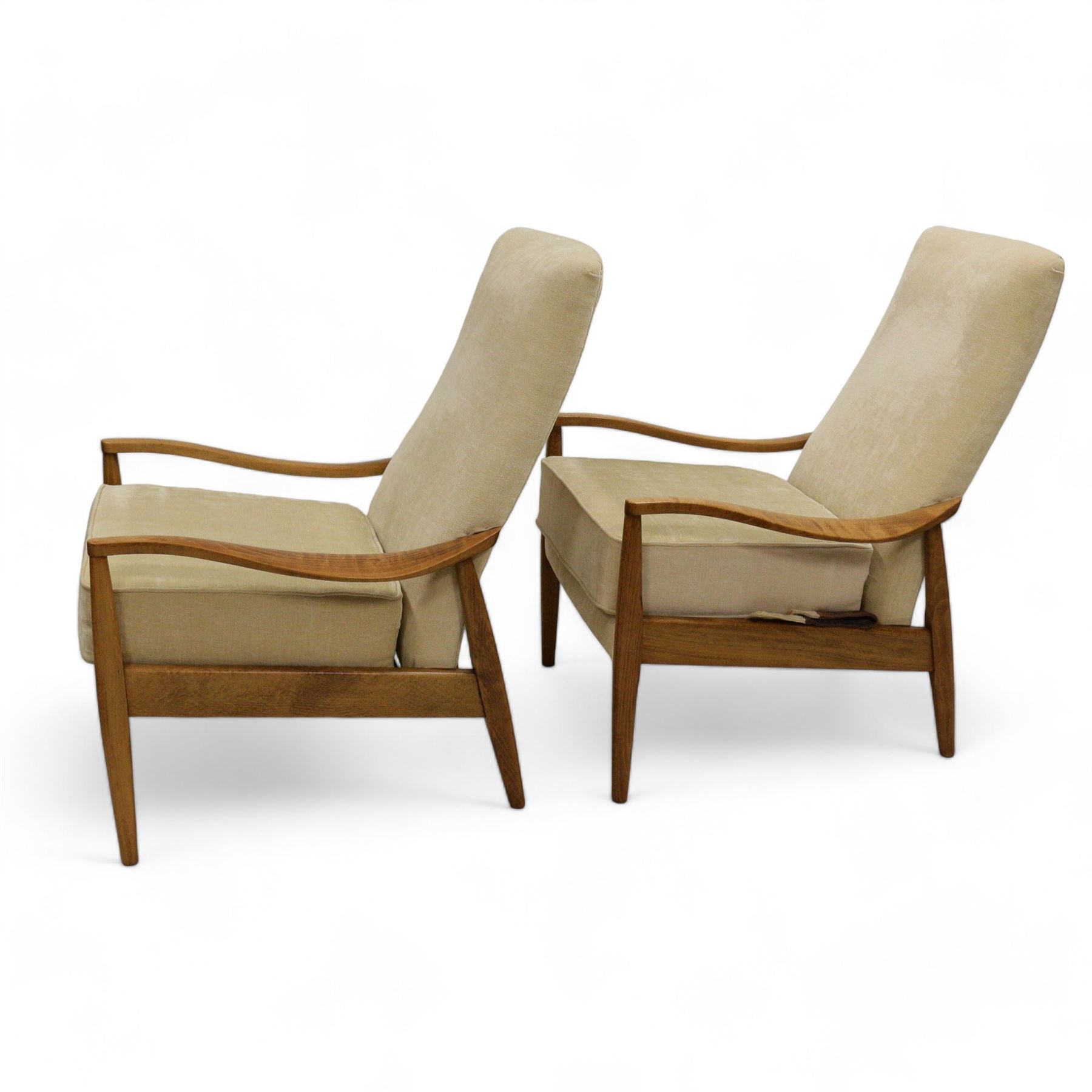 Parker Knoll - pair of beech open easy chairs | Mid-Century