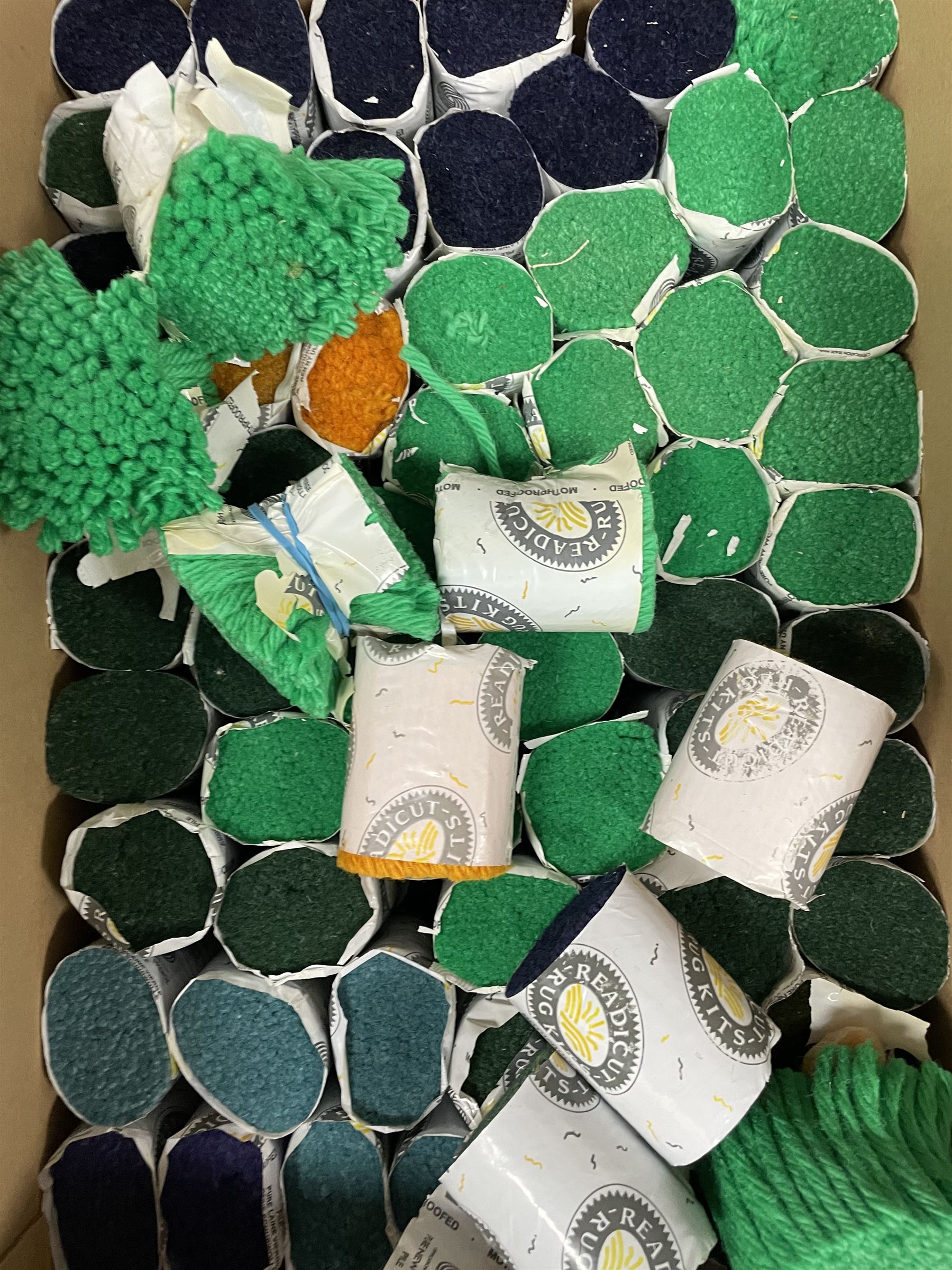 Haberdashery Shop Stock: Quantity of 'The Craft Collection' Paterna Persian Yarn, mostly in original packaging, together with rug making pre-cut wool by Homemakers & other makers, in three boxes