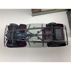 Seven 1:18 scale die-cast models by Ertl, Road legends, Maisto, Solido etc including two Coca Cola promotional vehicles; five boxed (7)