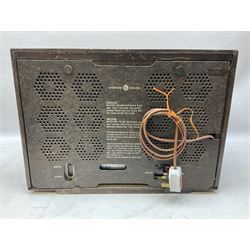 1950s Pye Type PE80 Cambridge International radio, W58cm H43cm D27cm, together with 1952 Pye Type P45 valve radio and 1940s Pye Type 15A radio (3)