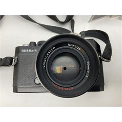 Voigtlander Bessa-R rangefinder camera body, serial no. 00118622, with 'Voigtlander Nokton F 1.5 50mm' lens, serial no. 9960078 and 'Voigtlander Ultron 35mm F 1.7' lens, serial no.9050024 