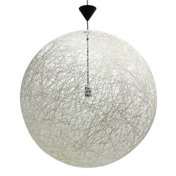 Large contemporary spun spherical light fitting with single branch