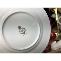 Royal Crown Derby Diamond Jubilee Miniature Loving cup, together with Spode tankard, Century plate of the institute of Chartered accountants, copper kettle and other collectables  