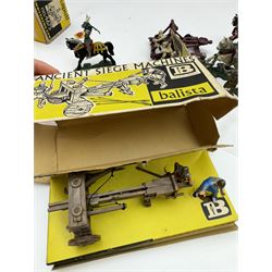 Two Britain's Ancient Siege Machines, comprising Balista and Catapult and a collection of plastic knights and soldiers, including Britains examples etc