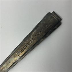 Silver spoon and lighter, hallmarked  