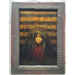 Brian Tozer (British 1944-): 'Quilcene Boy', acrylic on canvas board signed titled and inscribed verso 72cm x 48cm