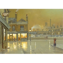  Steven Scholes (Northern British 1952-): 'The Sun Inn Limehouse East London', oil on canvas board signed 29cm x 39cm  
