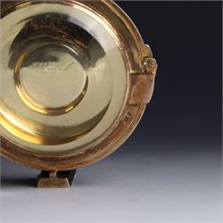 Late 20th century silver-gilt lunette, of circular form with bevelled glass centre, hallmarked Hayes & Finch Ltd, Birmingham 1977, H7.5cm