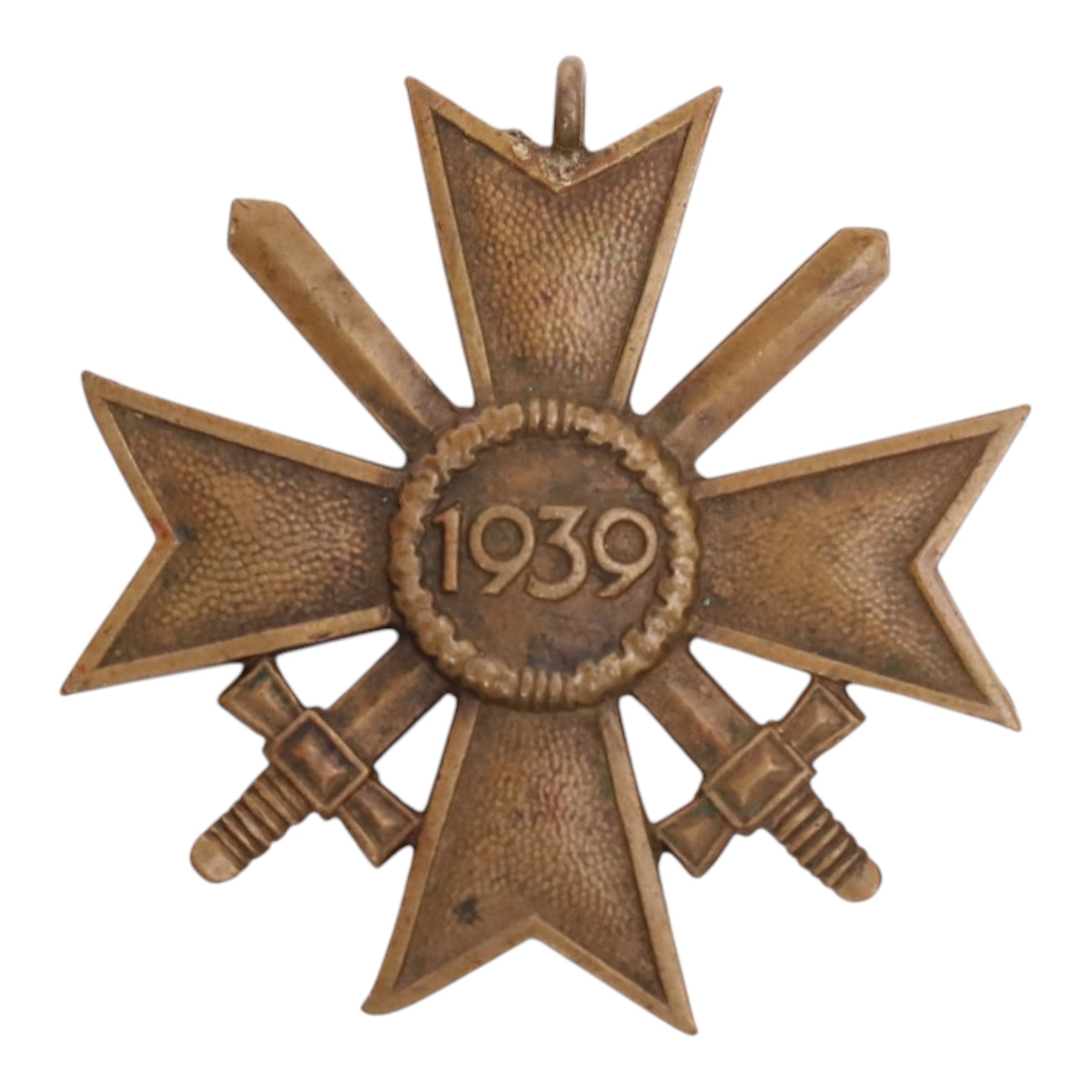 WWI German Hindenburg cross, together WWII bronze Merit Cross with crossed swords, Luftschutz Civil Defence medal and German Wound Badge 
