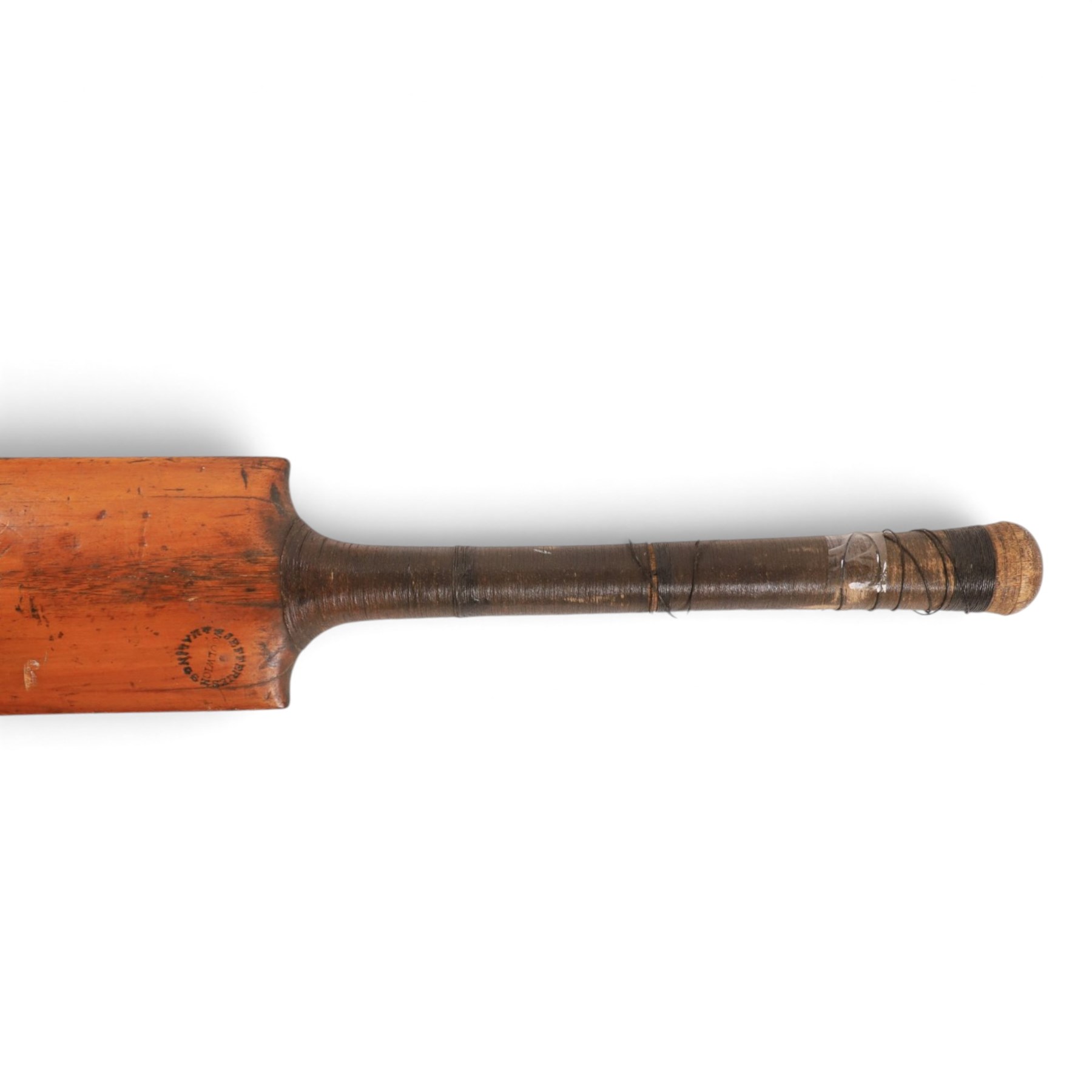 Victorian Jefferies & Malings of Woolwich cricket bat with silver plaque, presented to A.G. Baker for the Highest Average December 1874, together with a Gunn & Moore Ltd 'The Autograph' cricket bat (2)