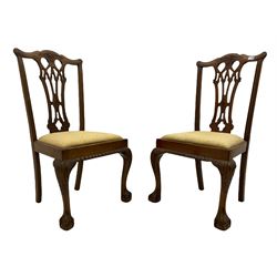 Pair Chippendale style mahogany dining chairs 