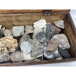 Natural history; Collection of various stones and minerals, to include selenite (desert rose), fluorite, chert, galena, haematite ore, etc