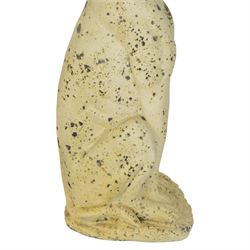 Pair of composite seated greyhound statues, H62cm 