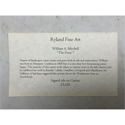 William Mitchell of Maryport (British 1806-1900): Waiting for the Ferry on Lake Windermere, oil on canvas signed and indistinctly dated 1854, 46cm x 82cm 
Provenance: with John Simpson, Ryland Fine Art, Driffield, receipt verso