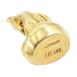 Danish 14ct gold mermaid pendant by Bernard Hertz, stamped 585