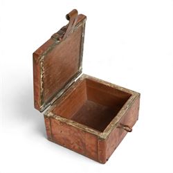 John Pearson  (British, 1859-1930) for Newlyn - Arts & Crafts copper box with central Hart motif, , wood interior, signed JP to the reverse, H8cm, D12cm 