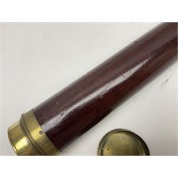 G Adams of London, single draw mahogany bound brass telescope, engraved G Adams of London, extended L116cm