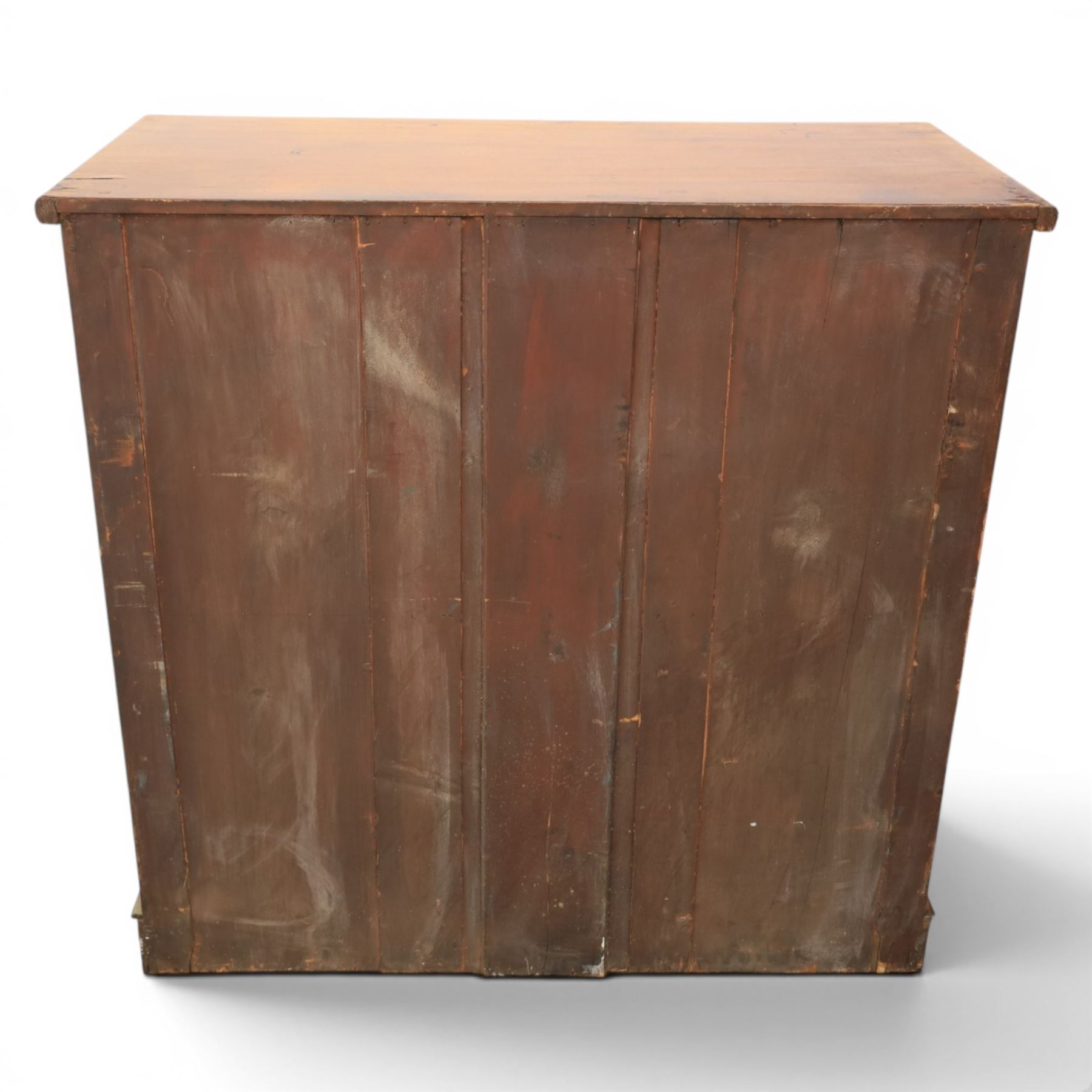 William IV style mahogany chest, rectangular moulded top over cushion-moulded frieze drawer and three long drawers with turned wooden handles, flanked by rope-twist turned pilasters, on plinth base
