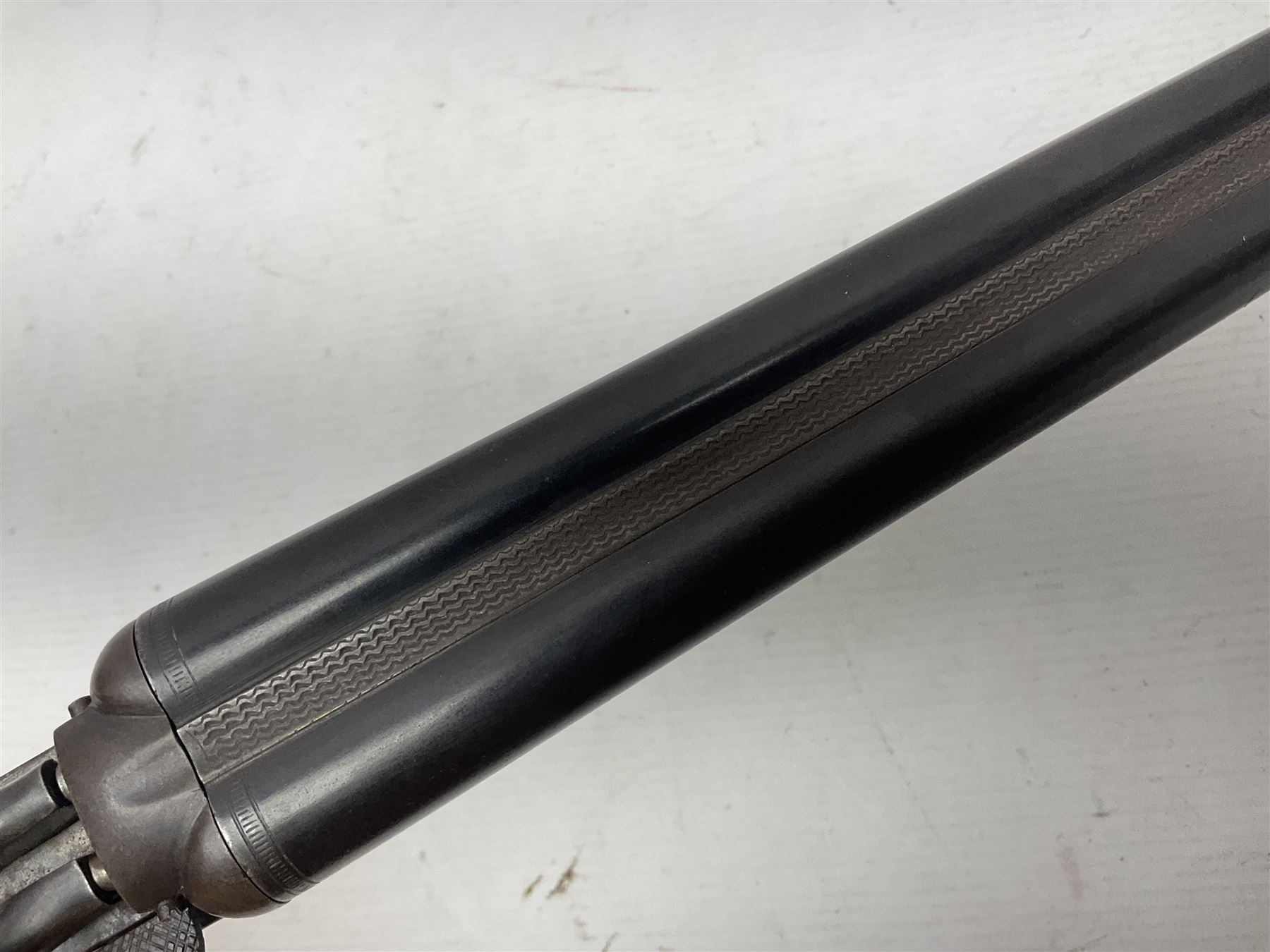 RFD ONLY AS ONE BARREL OUT-OF-PROOF -  – Belgian .410 folding side-by-side double barrel hammer shotgun with 66cm(26