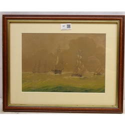  Masted Vessels off Shore, watercolour signed and dated 1877 verso by William Frederick Settle (British 1821-1897) 21.5cm x 30.5cm  
