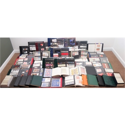  Large collection of approximately 3000 GBP face value of unused postage including higher values, many 1st class stamps, stamp sheets, presentation packs etc and many FDCs including multiples displaying postmark varieties, in fifty albums/binders and quantity of PHQ cards, viewing recommended in order to appreciate the variety of this impressive collection  