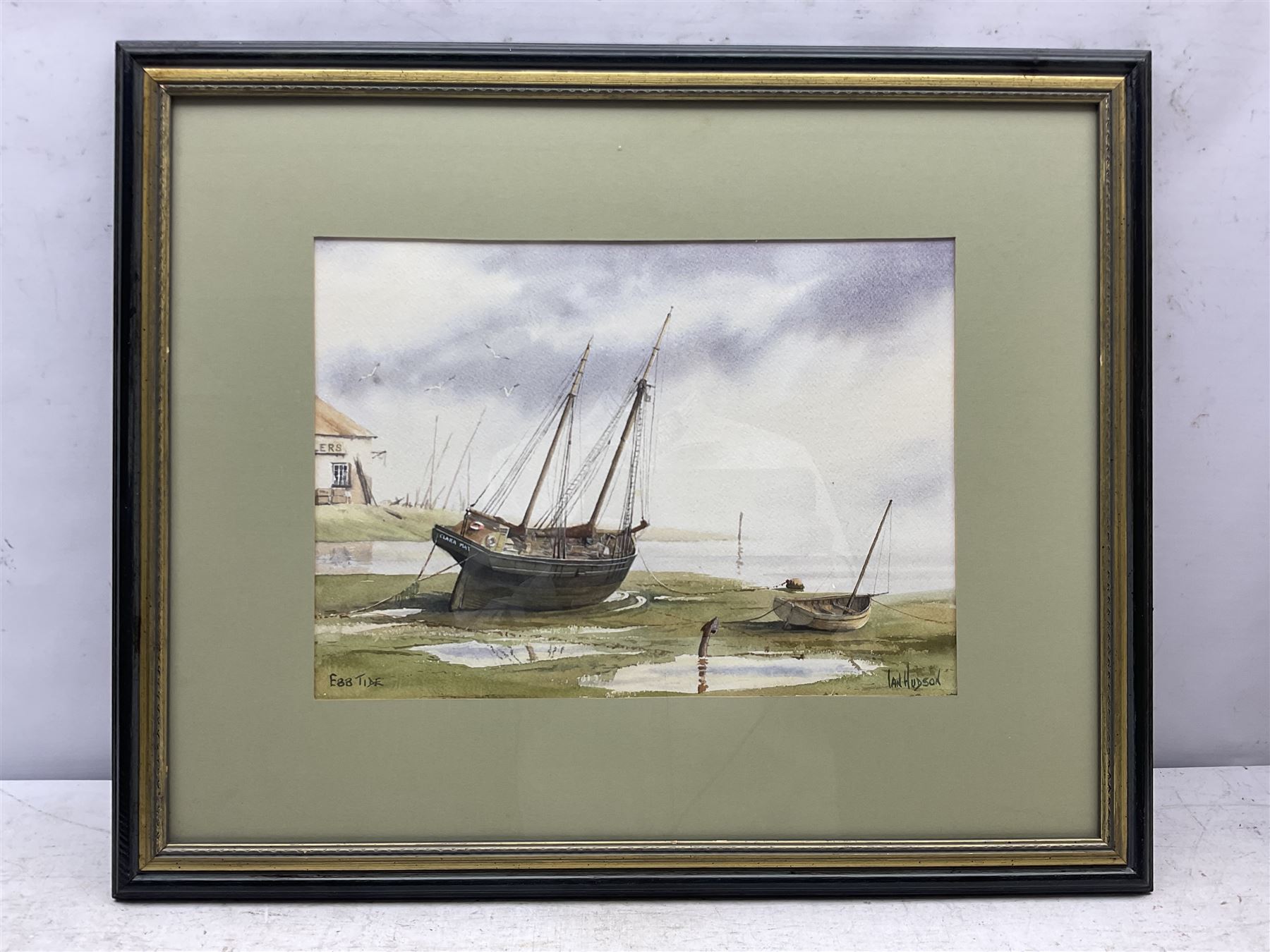 Ian Hudson (20th century): 'Ebb Tide', watercolour signed and titled 24cm x 34cm